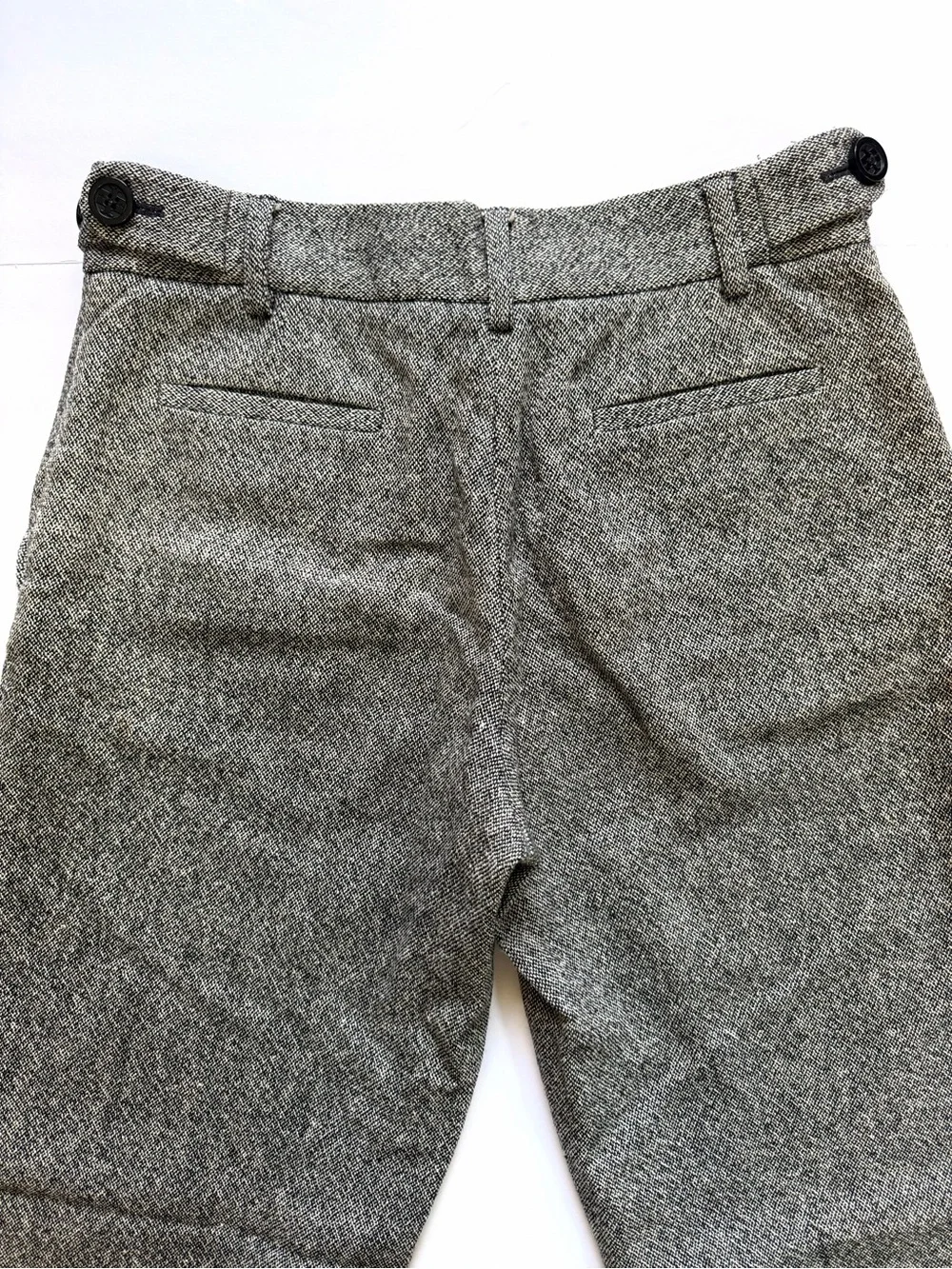 Tory Burch Wool Lurex Herringbone Wide-Leg Trousers Black Gold Grey Size 0